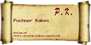 Puchner Kabos névjegykártya